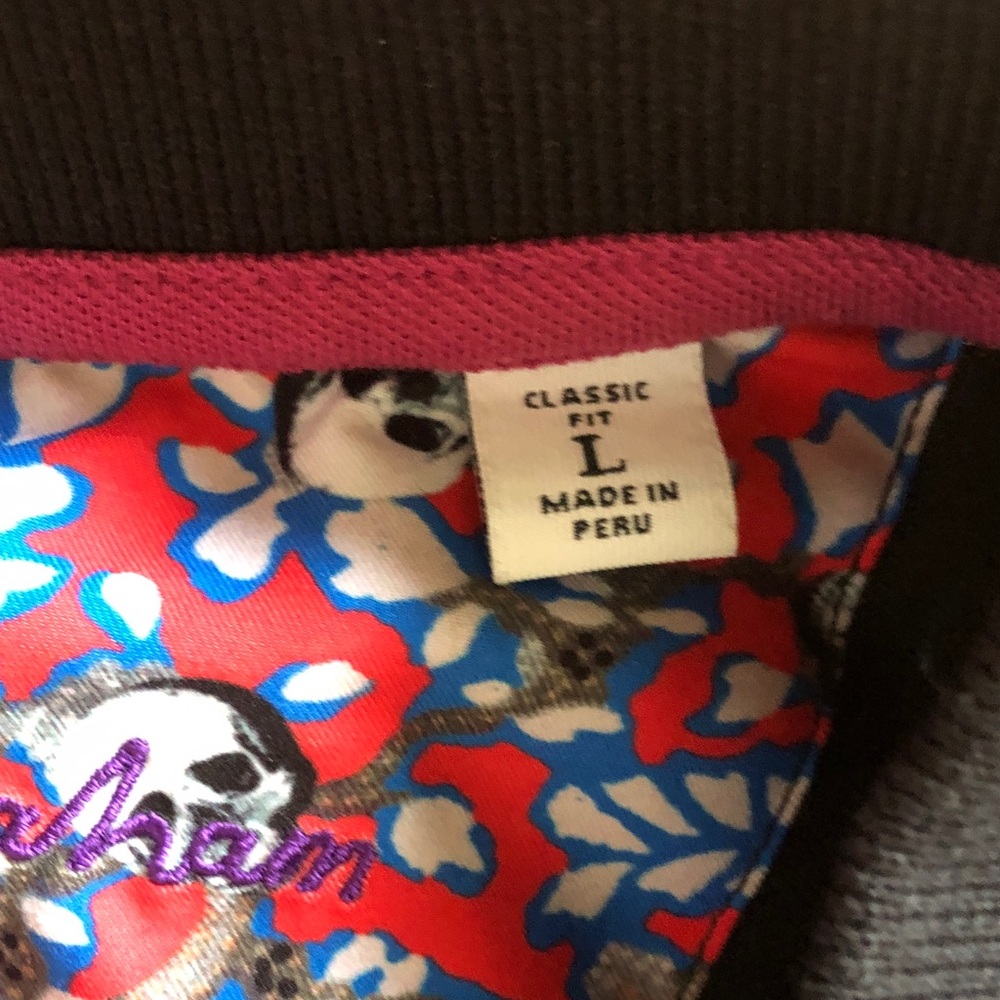 Men's Black Robert Graham Polo Shirt with Patterned Collar - Picture 4 of 8